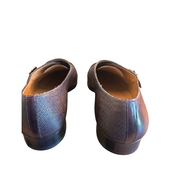 Magnanni Double Monk Strap Dress Shoes Mens Sz 15 Bordeaux Two Tone Leather main image 11